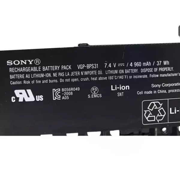 Batterie pour ordinateur portable SONY VGP-BPS31 – Image 3