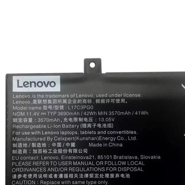 Batterie pour ordinateur portable LENOVO L17C3PG0,5B10Q38232 – Image 3