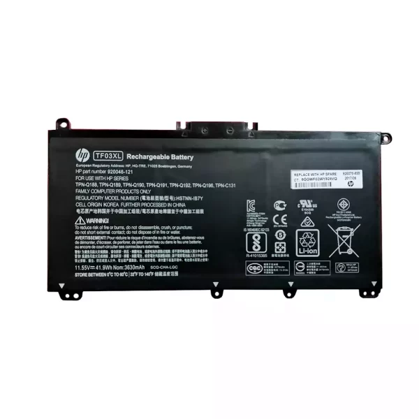 Batterie pour ordinateur portable HP TPN-Q188,TPN-Q189,TPN-Q190,TPN-Q191