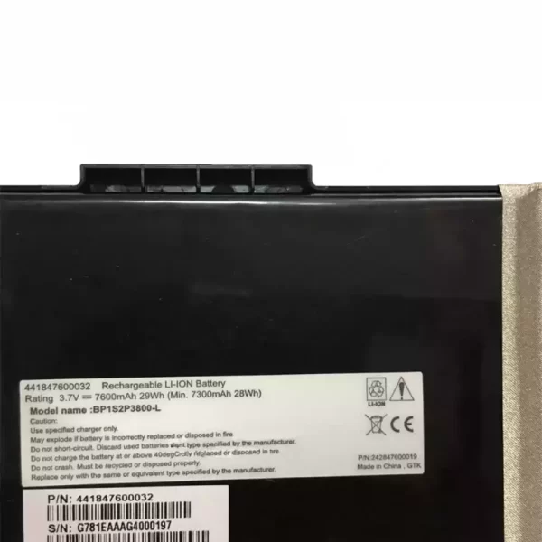 Batterie pour ordinateur portable Getac BP1S2P3800-L,441847600032 – Image 3