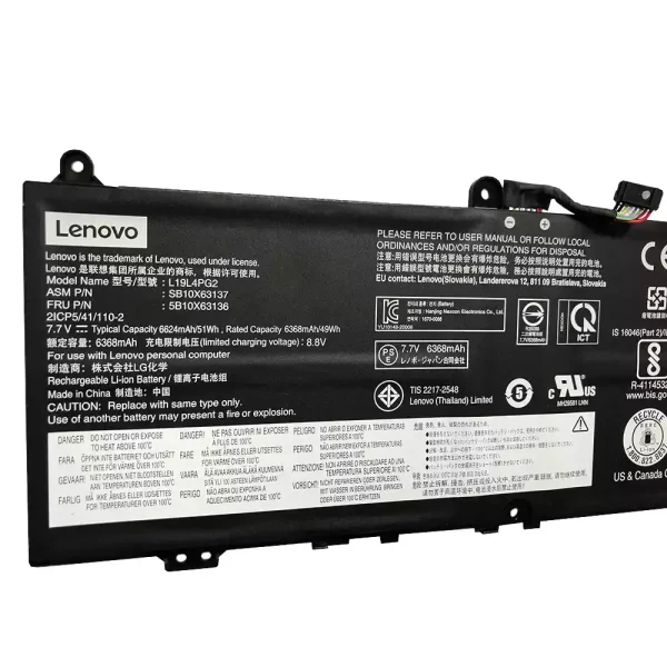 Batterie pour ordinateur portable LENOVO L19L4PG2 L19M4PG2 – Image 3