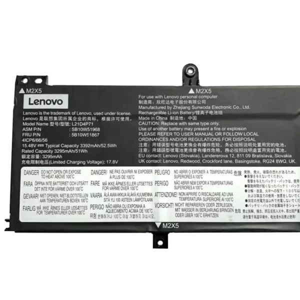 Batterie pour ordinateur portable LENOVO L21D4P71 L21C4P71 L21L4P71 L21M4P71 – Image 3