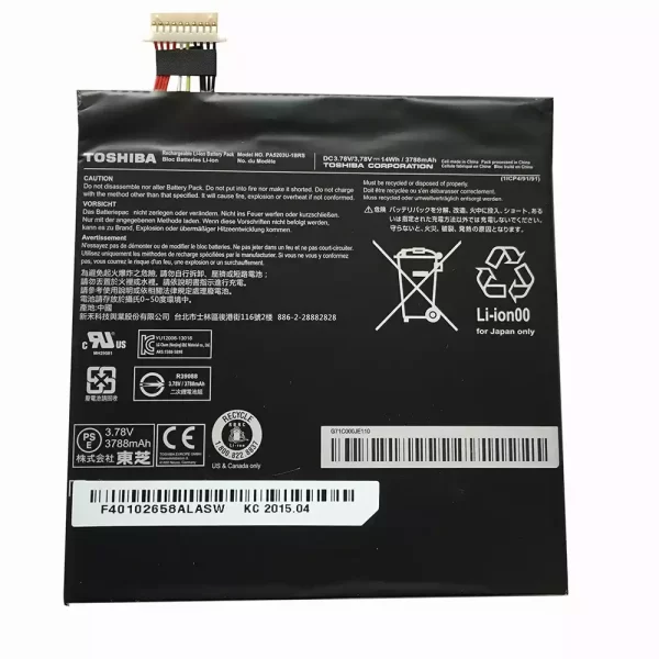 Batterie pour Tablette  TOSHIBA PA5203U-1BRS