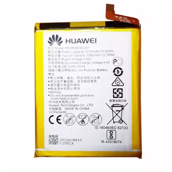 Batterie Interne HB386483ECW+ pour Huawei G9 Plus,Honor 6X,Maimang 5