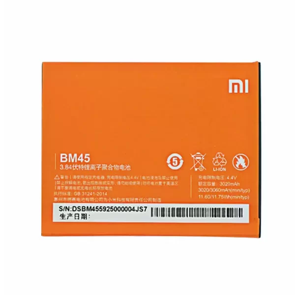 Batterie Interne BM45 pour Xiaomi Redmi Hongmi Note 2