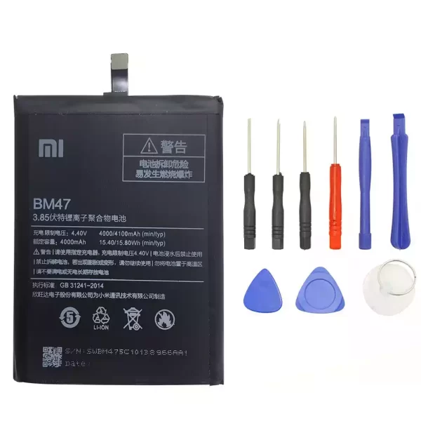 Batterie Interne BM47 pour Xiaomi Redmi Hongmi 3,Redmi 3S,Redmi 3X,Redmi 3pro,Redmi 4X