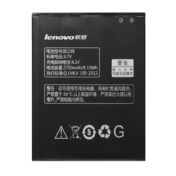 Batterie Interne BL198 pour LENOVO A850,S890,A830,K860i,S880i,A678T