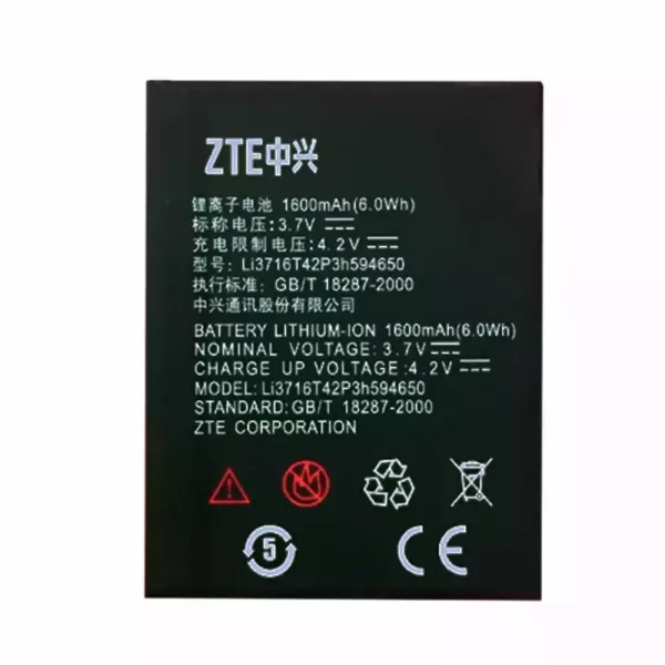 Batterie Interne LI3716T42P3H594650 pour ZTE U930,U970,u817,U807,V956,N818,u795+,N881E