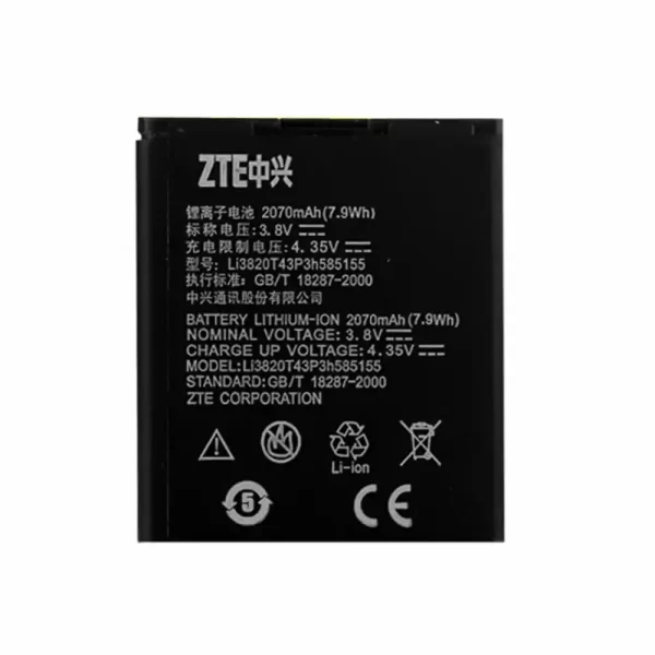 Batterie Interne Li3820T43P3h585155 pour ZTE N983,V983,U960E,Z998,Z930C,Z930L,N9510,N9511,Z796C