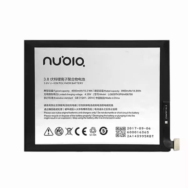 Batterie Interne Li3839T43P6h406790 pour Nubia Z11 MAX NX523J,NX535J