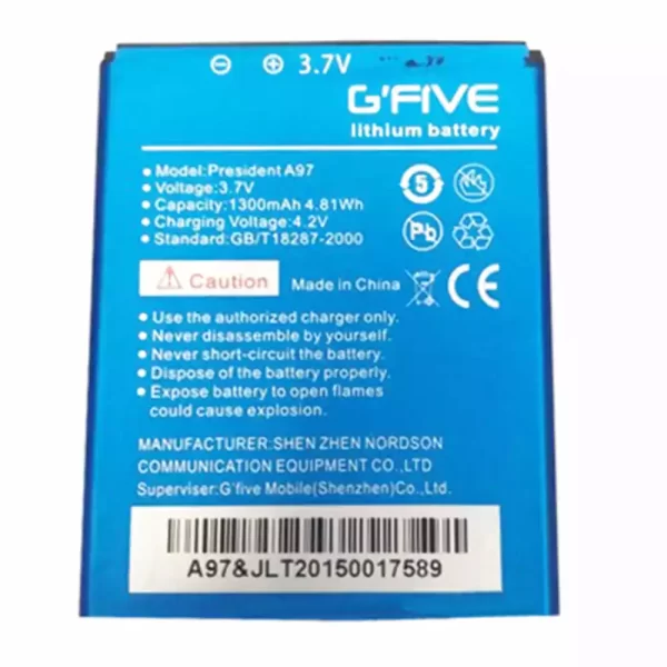 Batterie Interne pour GFIVE president A97