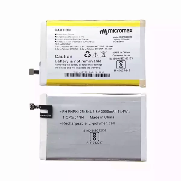 Batterie Interne pour Micromax ACBPN30M02