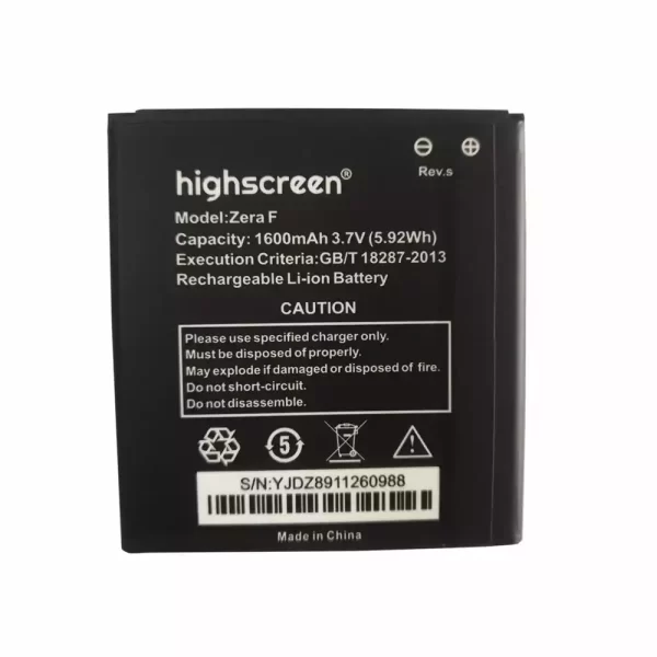 Batterie Interne pour Highscreen Zera F (Rev.S)