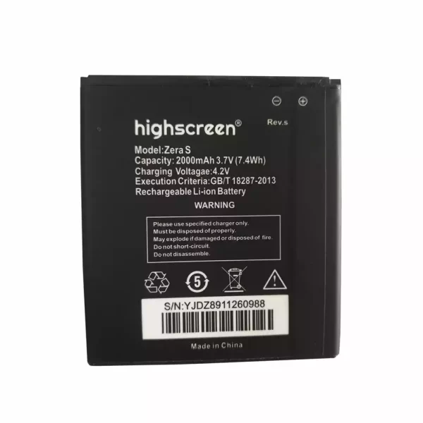 Batterie Interne pour Highscreen Zera S (Rev.s)