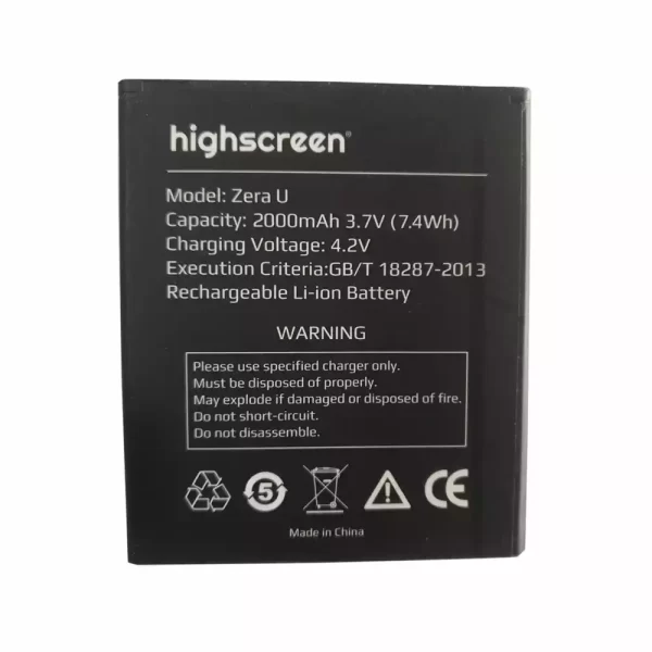 Batterie Interne pour Highscreen Zera U