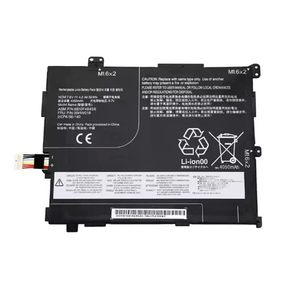 Batterie pour Tablette LENOVO SB10F46456 00HW018,ThinkPad 10 2nd