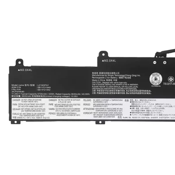 Batterie pour ordinateur portable LENOVO L21L3PG1 L21M3PG1 L21C3PG1 – Image 3