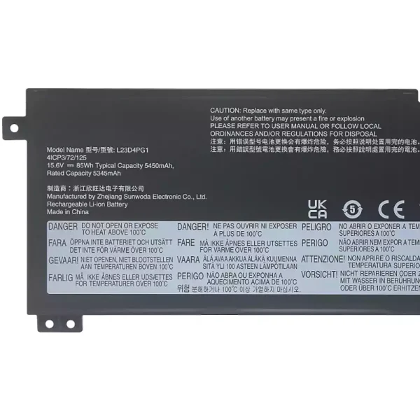 Batterie pour ordinateur portable LENOVO L23N4PG1 L23X4PG1 L23D4PG1 – Image 3