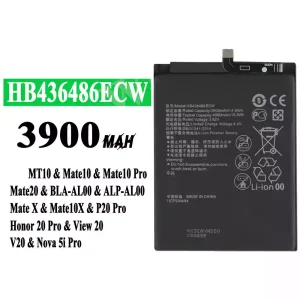 Batterie HB436486ECW pour HUAWEI Mate 10/Mate 10 Pro/Mate 10X/Mate 20/P20 Pro/P20 Pro Leather Limited Edition/Honor 20 Pro/Honor View 20/Honor V20/Nova 5i Pro/Nova 5z