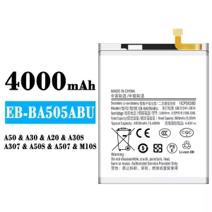 Batterie EB-BA505ABU pour Samsung A50/A30/A20/M10S/M107/A30S/A307/A50S/A507
