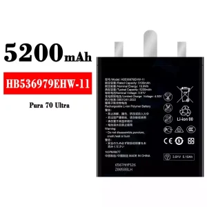 Batterie HB536979EHW-11 pour HUAWEI Pura 70 Ultra