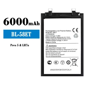 Batterie BL-58ET pour Tecno Pova 5