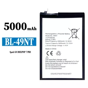 Batterie BL-49NT pour Tecno Spark GO 2023/POP 7 PRO