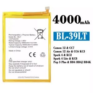 Batterie BL-39LT pour Tecno Camon 12 / Camon 12 Air / Spark 4 / Spark 4 Lite / Pop 3 Plus