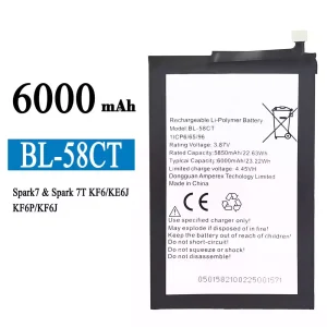 Batterie BL-58CT pour Tecno Spark7 / Spark 7T