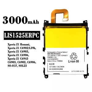 Batterie LIS1525ERPC pour Sony Xperia Z1 Honami, Xperia Z1 C6902 C6903 C6906 C6943 SO-01F SOL23