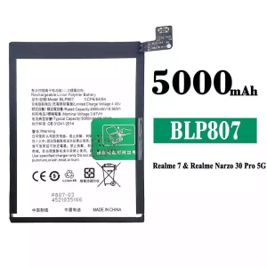 Batterie BLP807 pour OPPO Realme 7/Realme Narzo 30 Pro