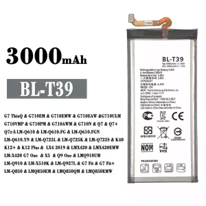 Batterie BL-T39 pour LG G7 ThinQ / Q7 / Q7+ / Q7a / K40 / K12+ / K12 Plus / Q9 One / G7 Fit / G7 Fit+