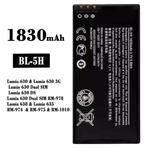 Batterie BL-5H pour Nokia Lumia 630 / Lumia 638 / Lumia 635 / RM-974 / RM-975 / RM-1010