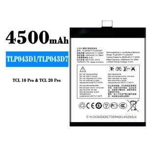Batterie TLP043D1/TLP043D7 pour Alcatel TCL 10 Plus/TCL 20 Plus/TCL 10 pro/TCL 20 pro