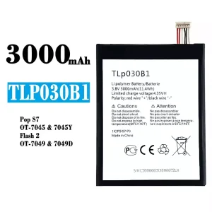 Batterie TLp030B1 pour Alcatel pop s7/Flash 2