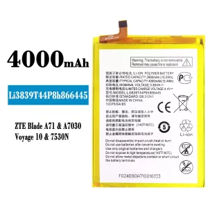 Batterie Li3839T44P8h866445 pour ZTE Blade A71