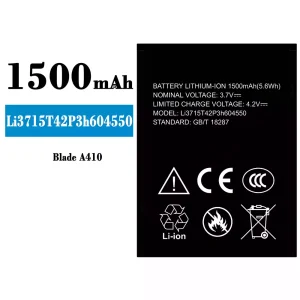 Batterie Li3715T42P3h604550 pour ZTE Blade A410