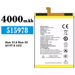 Batterie 515978 pour ZTE Blade X3/Blade D2