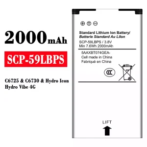 Batterie SCP-59LBPS pour Kyocera Hydro Icon/Hydro Vibe 4G/C6725/C6730