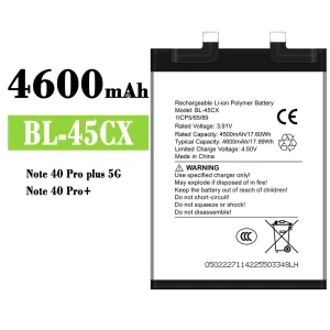 Batterie BL-45CX pour infinix Note 40 Pro plus 5G