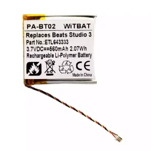 Batterie de remplacement pour casque Beats Solo AEC643333,ETL643333