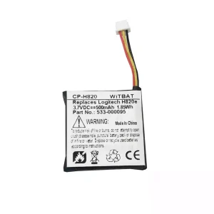 Batterie de remplacement pour casque Logitech 533-000095,981-000512,981-000517