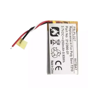 Batterie de remplacement pour casque Plantronics 216261-01,212366-01